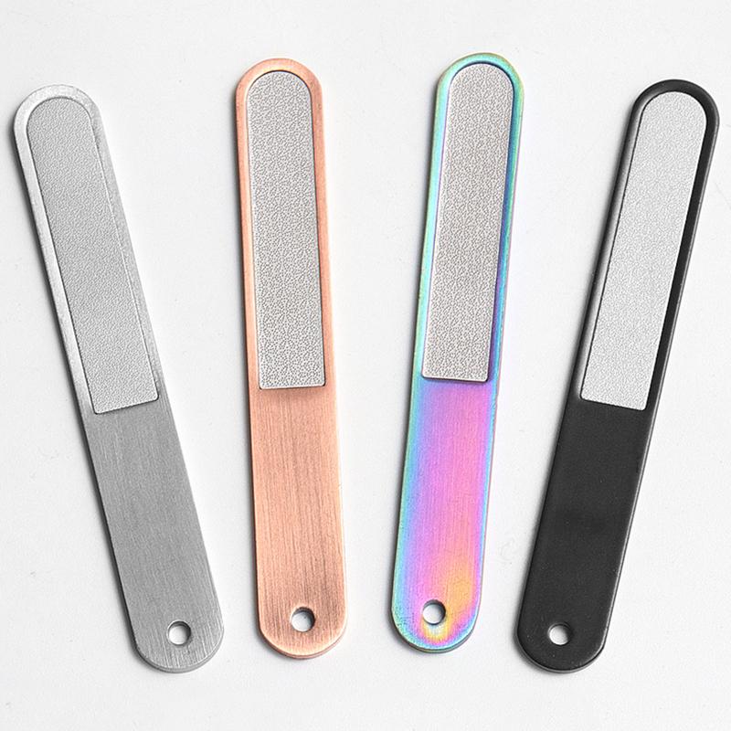 

1pcs Nail File Stainless Steel Double Side Nail File Metal Sapphire Buffer Manicure Files for Salon Home and Travel