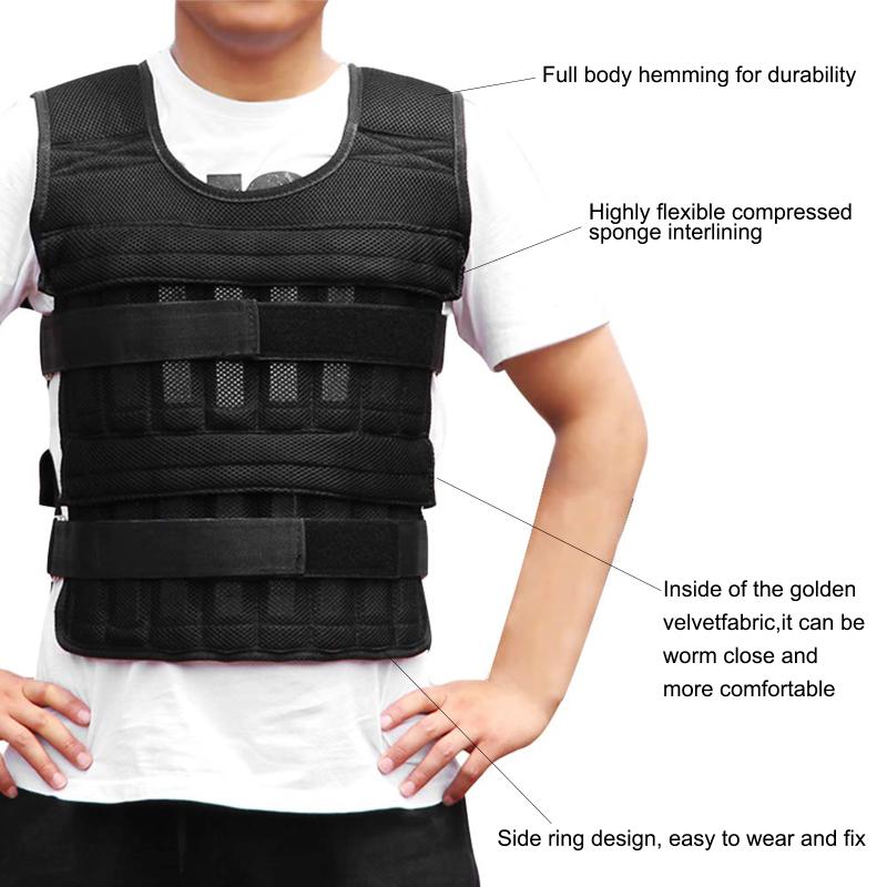 

15kg / 35kg Adjustable Weighted Vest Ultra Thin Breathable Workout Exercise Carrier Vest for Training Fitness Run Weight-bearing