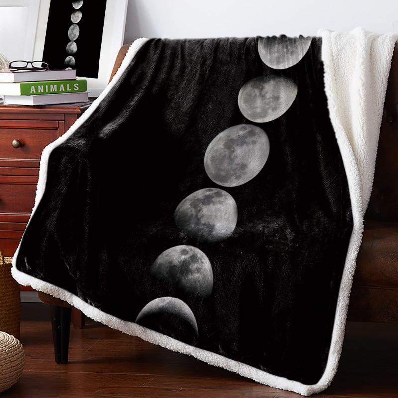 

Winter Cashmere Blanket Full Moon Moon Process Black Bed Cover Bedspread Coverlet Throws Fleece Cover Wrap Improve Sleep Weighte1
