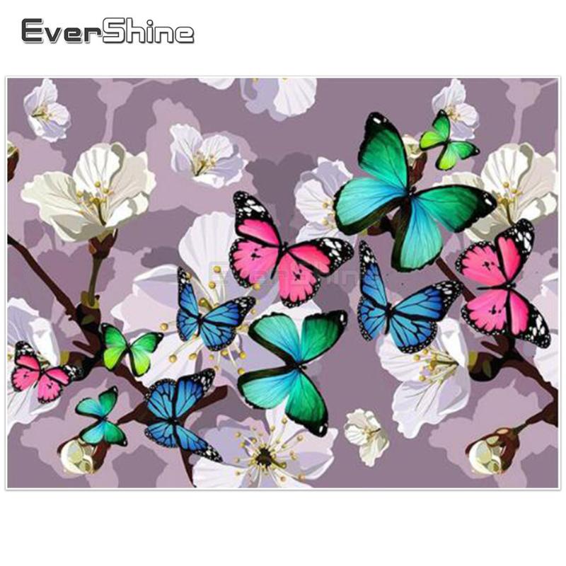 

EverShine 5D Diamond Painting Cartoon Butterfly Full Round Pictures Of Rhinestones Diamond Embroidery Animals Children Gift