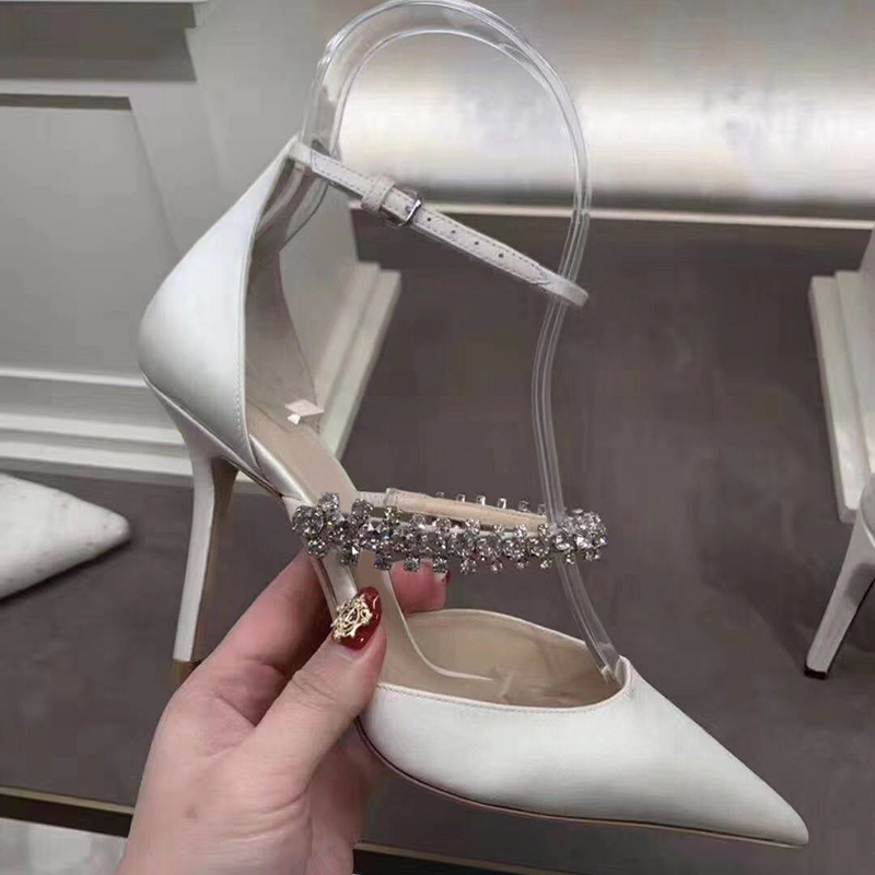

Bling Sexy Crystal Nails Cinnamon Sticks Women Bombs Lift on Croquet Finger Point Wedding Unique Women's Celebrity High Heel E3x9, As pic