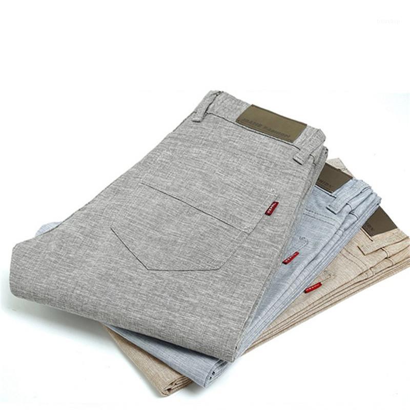

Men's Pants Wholesale- BDLJ 2021 Summer Men's Linen Casual Slim Fit Fashion Business Dress Thin Section Male 1, Gray