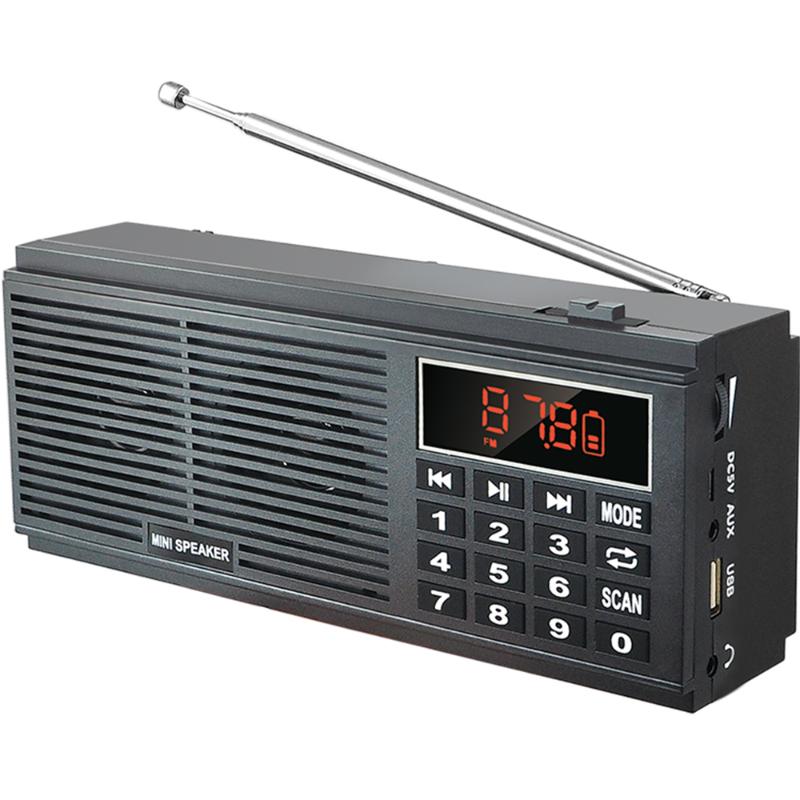 

Lefon Digital MP3 Music Player Speaker Mini Portable Mini Auto Scan FM AM MW Radio Receiver TF card 18650 Battery recharge L-518