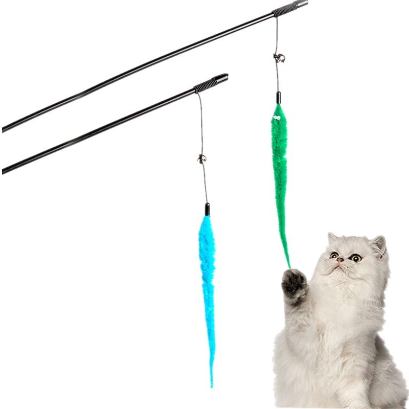 

Hot Cat Toys Funny Cat Stick Fishing Plastic Kitten Interactive Stick Rod Game Wand Feather Toy Pet Supplies Accessory