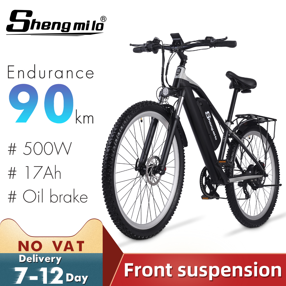 

29 Inch Electric Bike 500W 48V 17Ah Ebike City Bicycle E-Mountain Bikes Shimano E-bike For Adults Moped Shengmilo M90 Off-road, M90-black