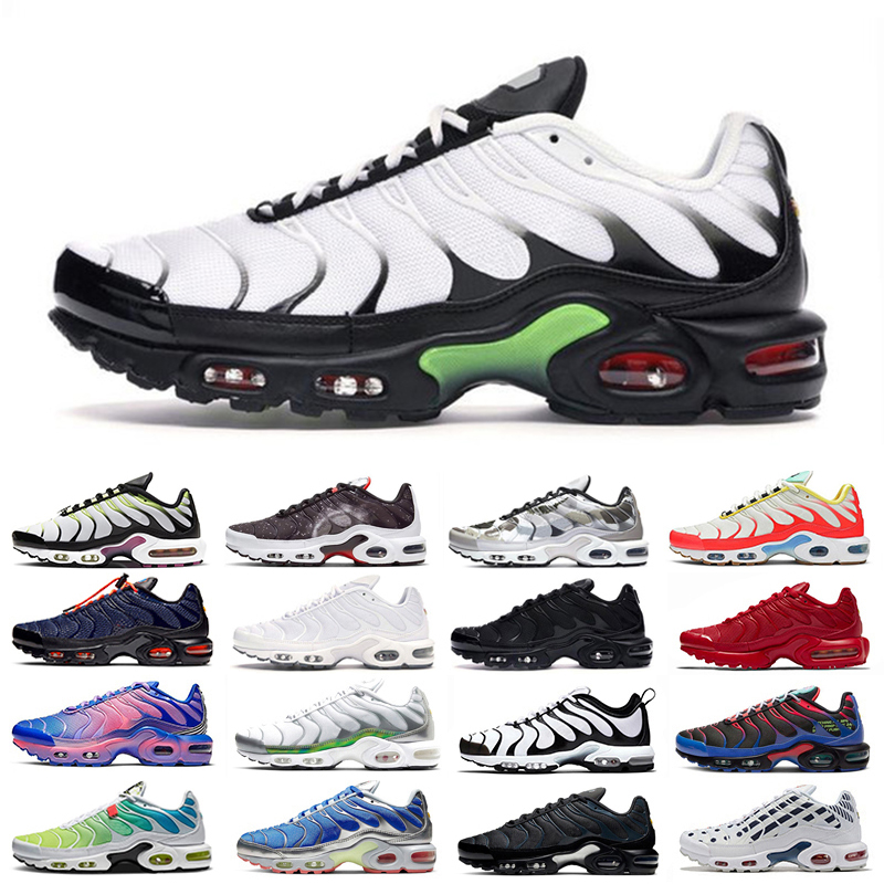 

fashion Oreo tn plus se mens running shoes Toggle Lacing Brushstroke camo Supernova triple black white volt trainers men sports sneakers, Color#28
