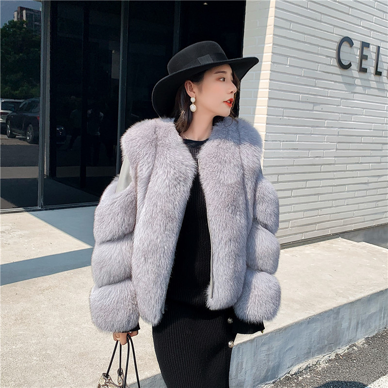 

Autumn Womens Long Warm Fox Skin Sheep's Fur Coat Outwear Female Winter S001 Se7q, Pink.