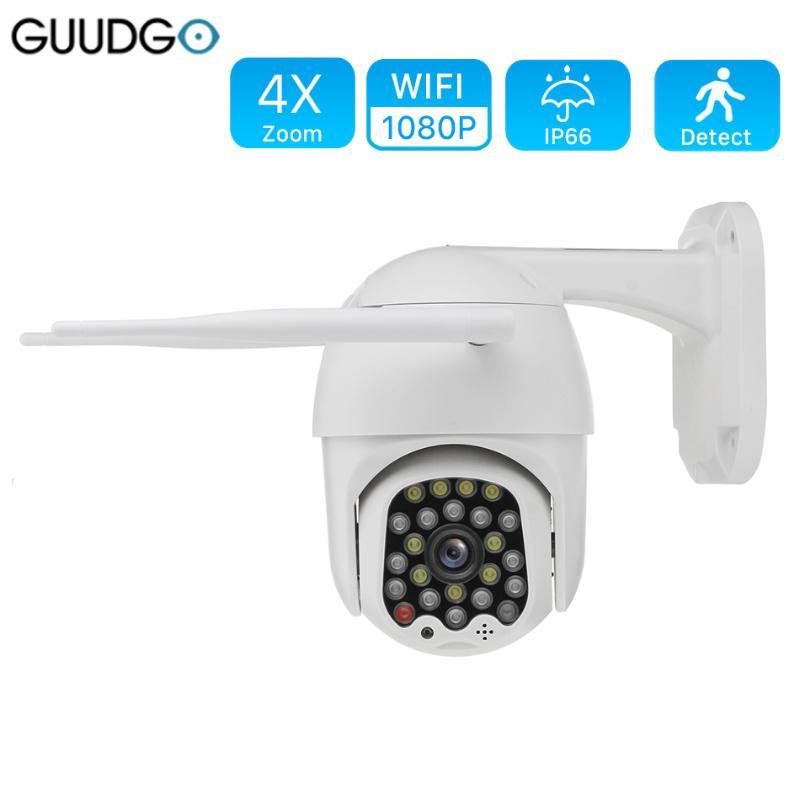 

GUUDGO HD 1080P 4X Zoom 23LED Wifi IP Security Camera Wireless Monitor Waterproof Outdoor Light&Sound Alarm Night Vision Monitor