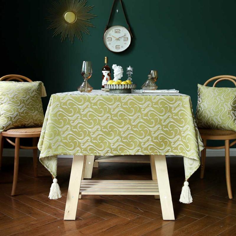 

Luxury Decorative Totem Tablecloth Cotton Linen Embroidered Tablecloth Rectangular Tablecloths Wedding Dining Table Cover, Blue