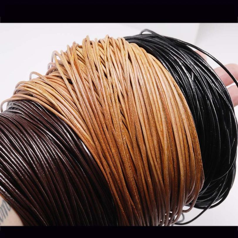 

2-5m/lot 3 Color Genuine Cow Leather Round Thong Cord Leather Cord String Rope For Diy Necklace Bracelet Diy Jewelr bbyWTD