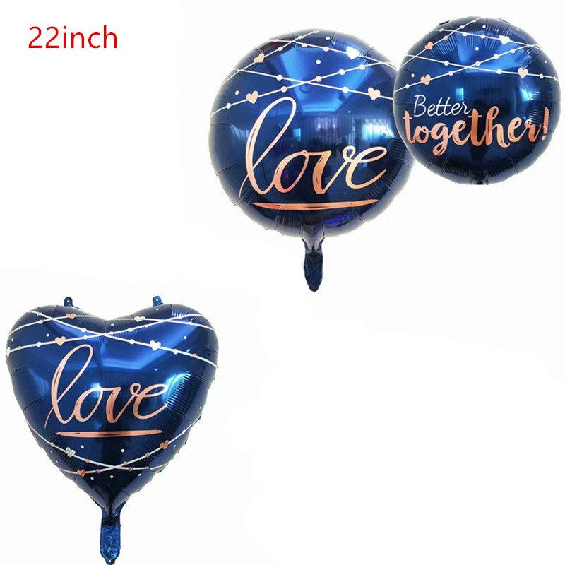 

22inch Jewelry Blue heart Round Foil Balloons love Balloon Birthday Party Wedding Decorations Helium Globos Valentine's Day Gift