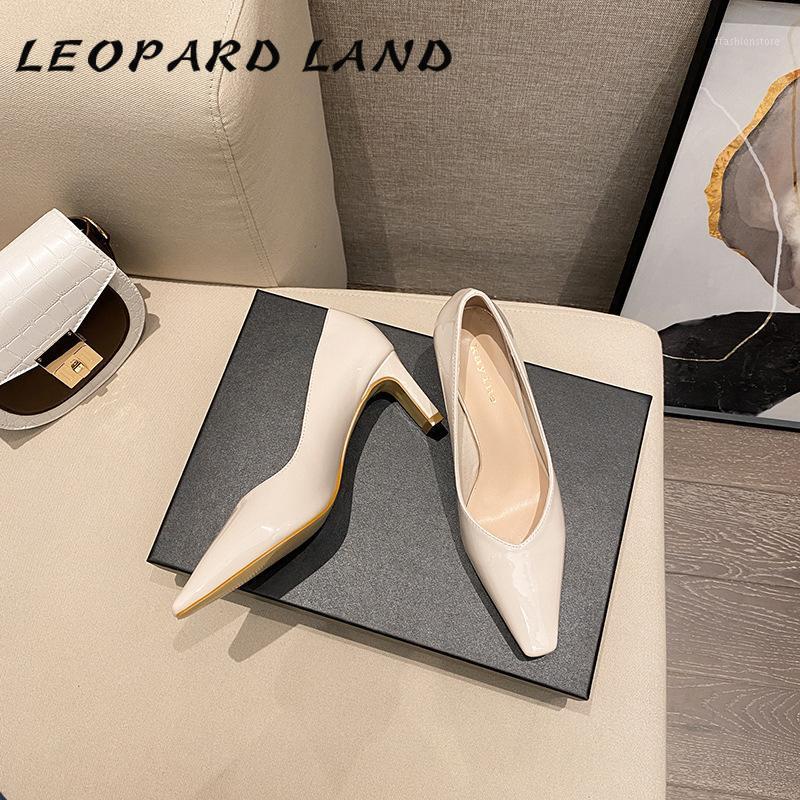 

LEOPARD LAND Work Shoes 2021 Spring And Summer Square Toe Single-Layer Shoes Chunky Heel Mid Heel -QF1, Black