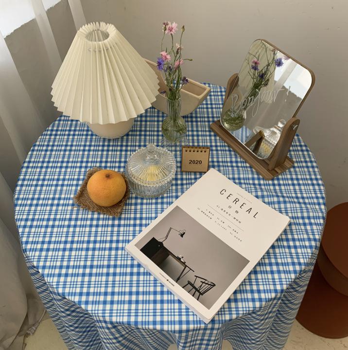 

Table Cloth Ins Plaid All- Picnic Mat Retro Art Background Home Living Room Dining Decoration, Green plaid