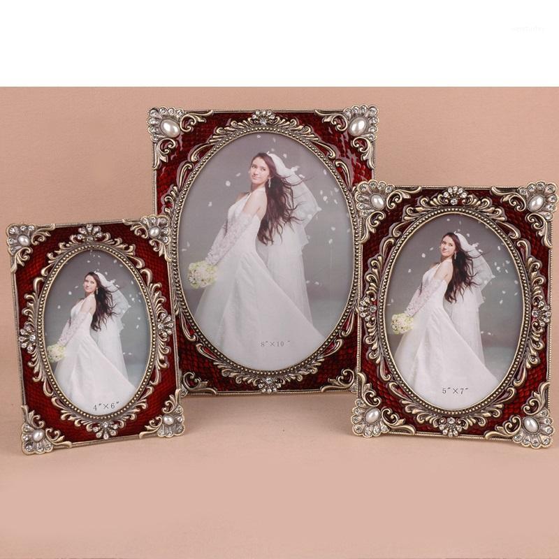 

European style creative wedding photo frame studio combination table photo frame decoration pearl1