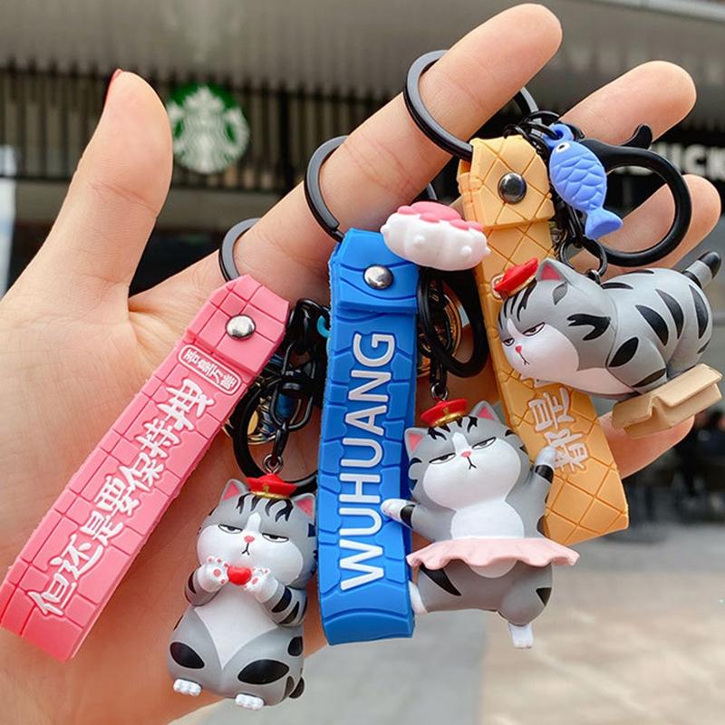 

Anime The Emperor Figure Dog Cat Keychain Hand-painted Craft Dog Keychain PVC Vinyl Animal Figure Trinkets for Car