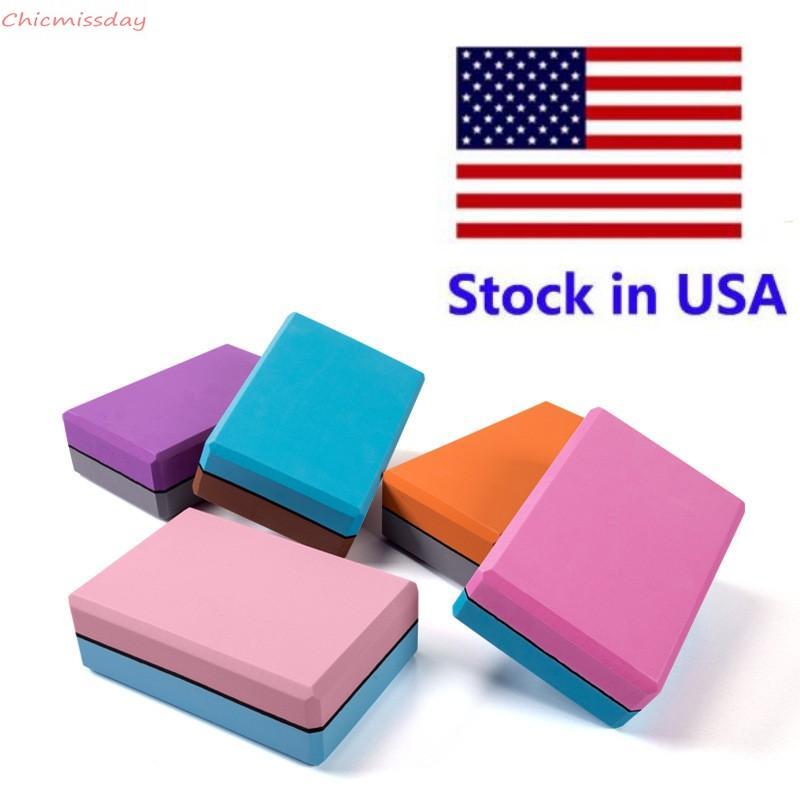 

US Stock EVA Gym Blocks Foam Brick Training Exercise Fitness Set Tool Yoga Bolster Pillow Cushion Stretching Body Shaping Training FY6154, Randomly color