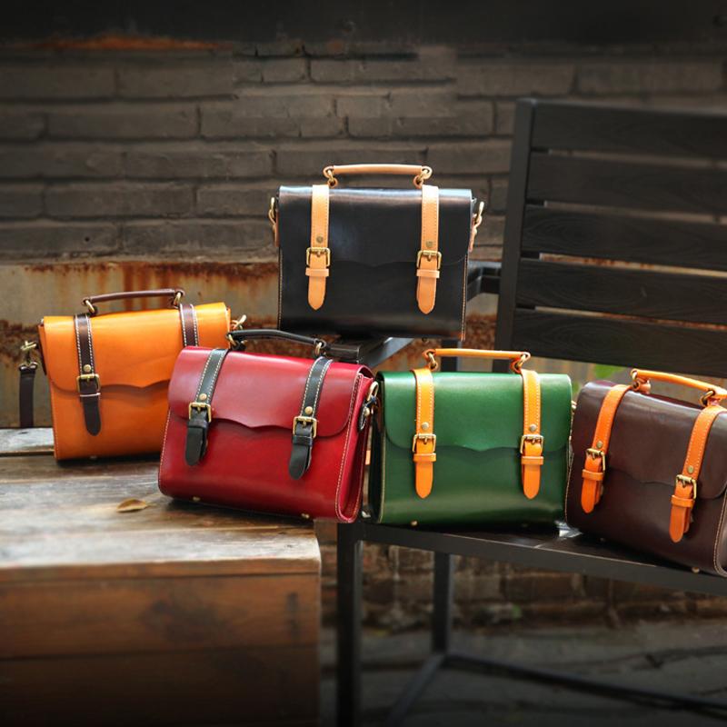 

Genuine Leather Women Crossbody Bags, High Quality Handmade Cowhide Leather Shoulder/ Crossbody Bag for Ladies Girls, Black