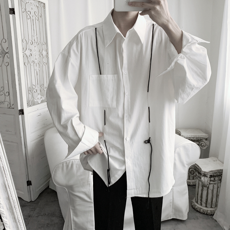 

2021 S-6xl!! New Men Casual Design Looses Direction White Shirt Cord. 7WJX