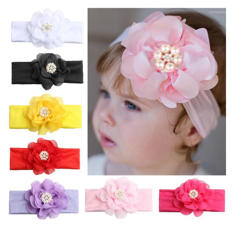 

2020 New Pearls Flower Headband Kids Girls Elastic Turban Hair Band Hair Accessories Head Wrap Bandanas1