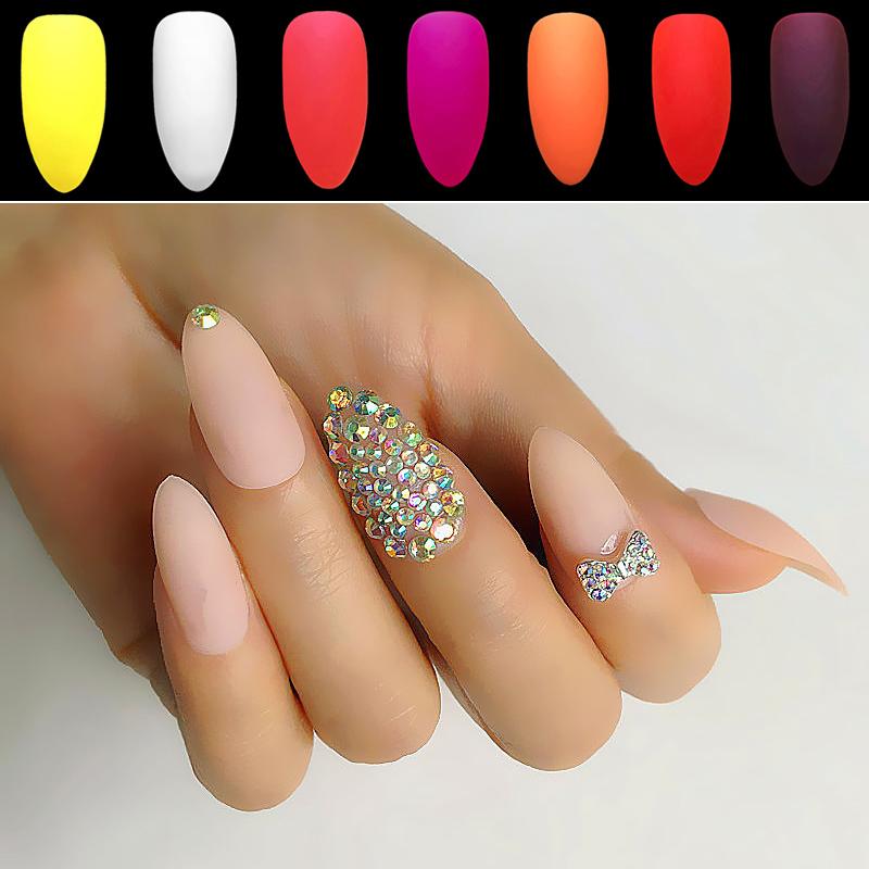 

12Colors Custom Full Rhinestones Butterfly Frosted False Nails Long Stiletto Press on Nails Art Acrylic Matte Fake 24pcs, 3pcs