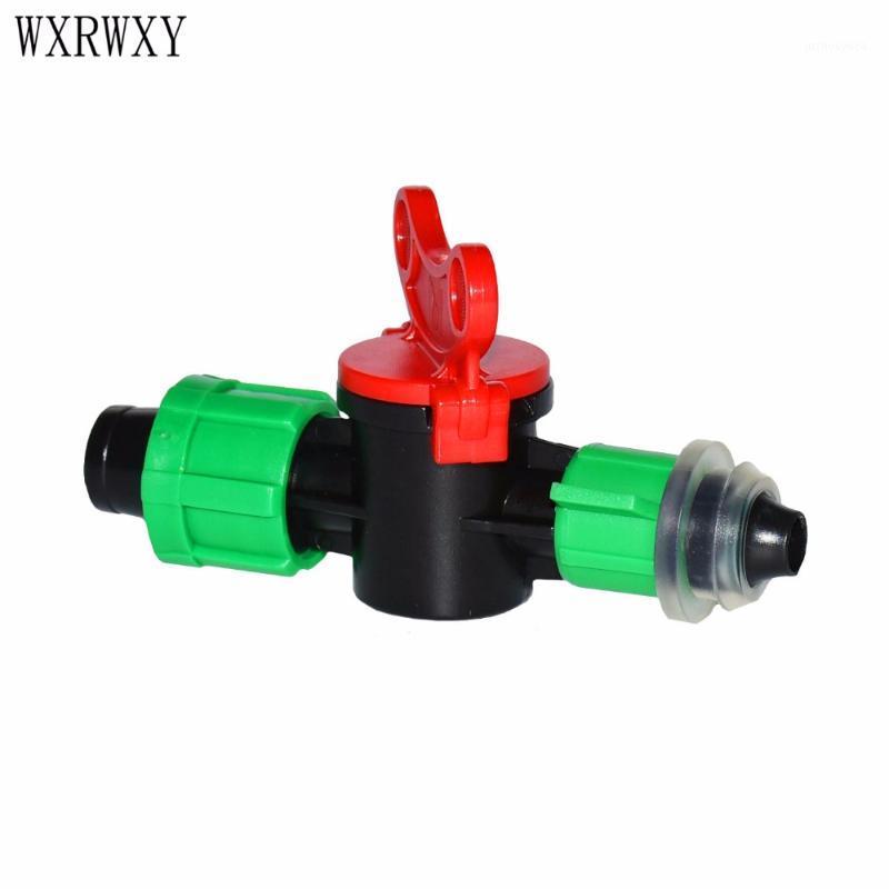 

wxrwxy drip tape irrigation valve irrigation Water valve Garden faucet PE PVC barbed double way connector screw 10pcs1, 16mm drip tape