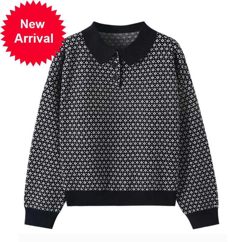 

Fall down winter girl's turn-down collar sweater knitting hot shirts long female sleeve C-290, Red.