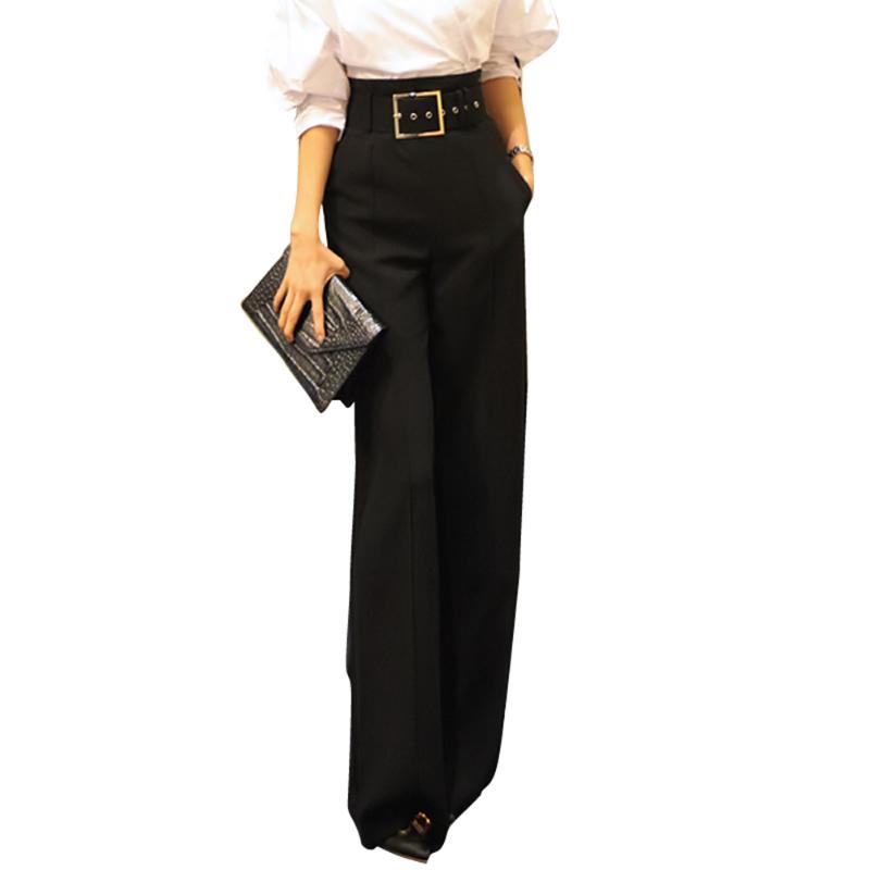 

With thick black woman wide-legged pants of new fund of 2020 autumn winters is the drape tall waist trousers