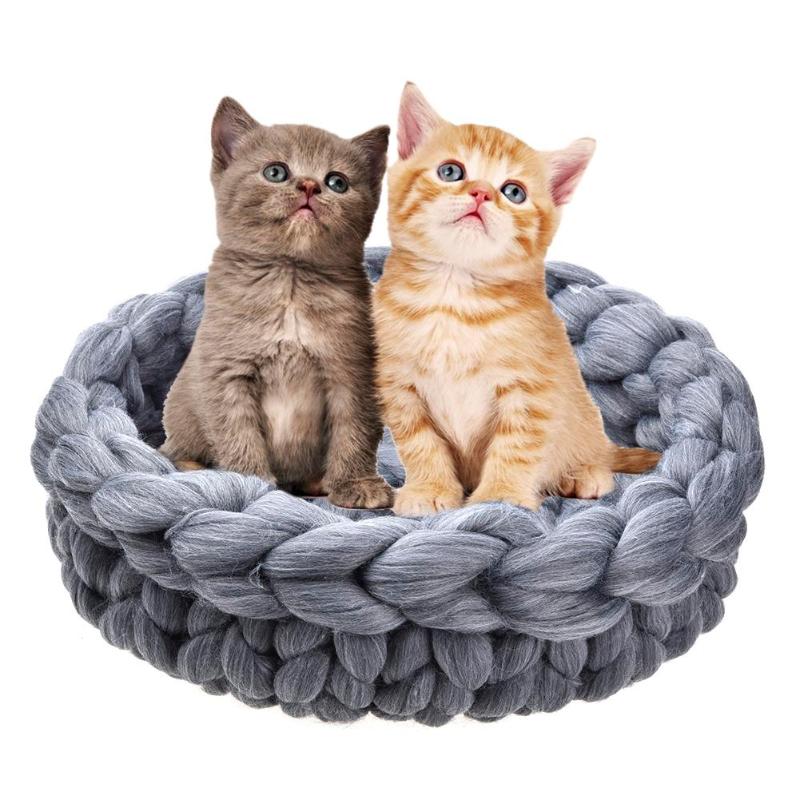 

Warmer High Quality Hand-knitted Cat Basket Sleeping Bag Thick Wool Cat Beds Pet Cozy Cottage Pet Supplies