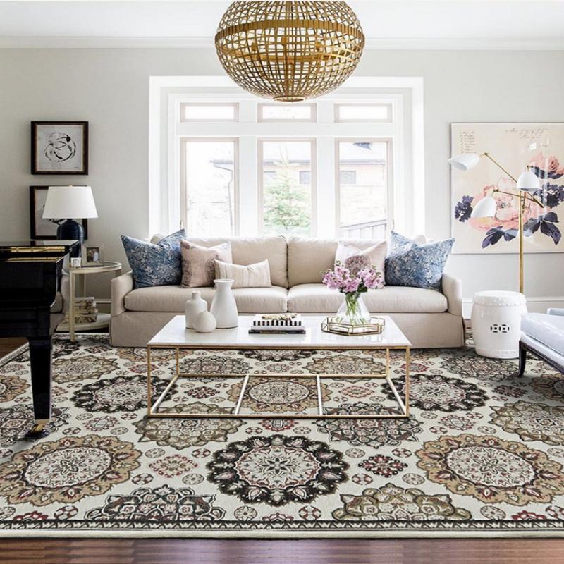

Big size Persian carpet , living room coffee table carpet, rectangle ground mat , bedside rug classical home decoration carpet, Black white
