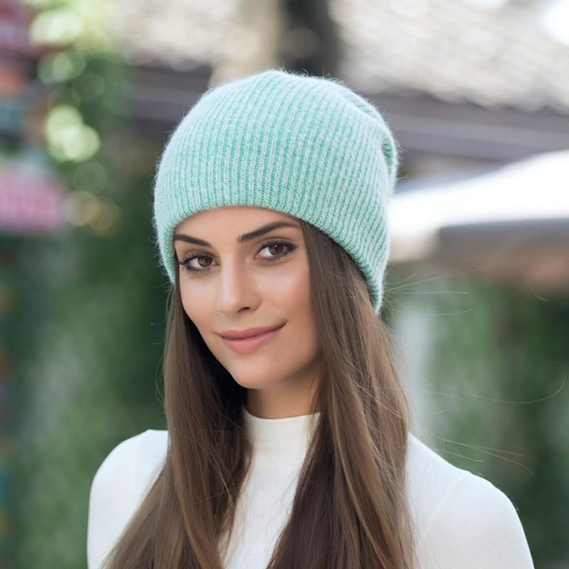 

2020 Winter Ladies Hats Female Cashmere Knitted Beanie Hats Thickened Warmth Fashion Ladies Wool Angora Hat Girls, White