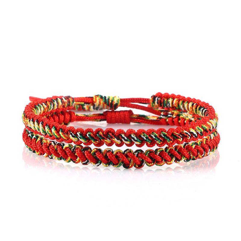 

2Pcs/Set Lucky Rope Red Thread Woven Bracelet Men Women Couple Bracelets Bangles Multilayer Wristband Boho Jewelry Birthday Gift