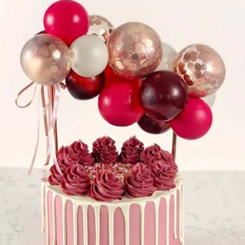 

10pcs/lot 5inch Balloon Cake Topper Set Birthday Party Decoration Cake Toppers Baby Shower Wedding Decor Supplies Topper