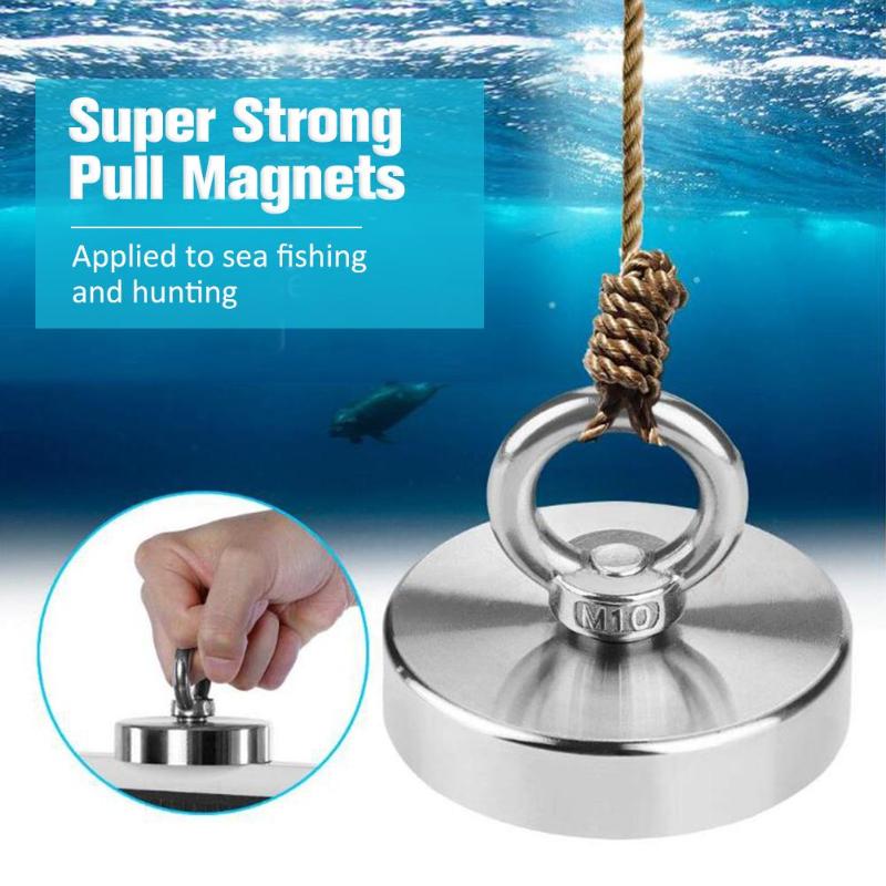 

520KG Strong Powerful Neodymium Magnet Hook Salvage Magnet River Fishing Equipments Holder Pulling Mounting Pot With Ring