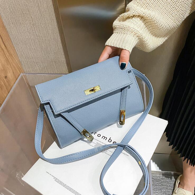 

wholesale women handbag simple atmospheric leather messenger bag street trend solid color leather clutch bag new leather messenger bag, Black;red