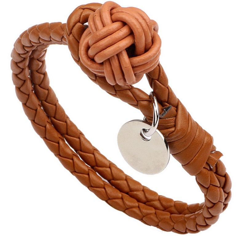 

Korean knit leather jewelry couple diy foreign trade bracelet hand-woven jewelry for women men lederen armband sieraden