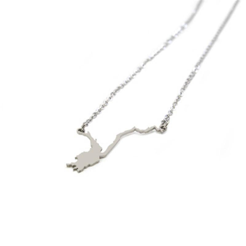 

Hot Fashion Stainless Steel Adirondack Lake Map Pendant Necklace Holiday Gift Women Pendant Necklace