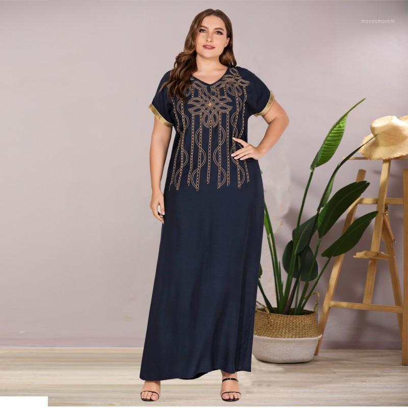 

African Dresses For Women Clothing 2020 Elegant Ladies Fashion Sexy Party Plus Size Maxi Dresses Casual Loose Office Vestidos1, Blue