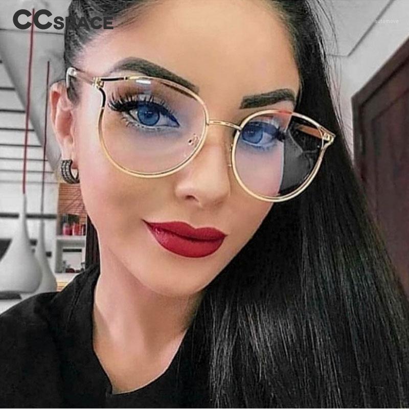 

48277 Women's Cat Ear Retro Metal Glasses Frame Anti-Blue Light Fashion Optical Computer Eyeglasses1