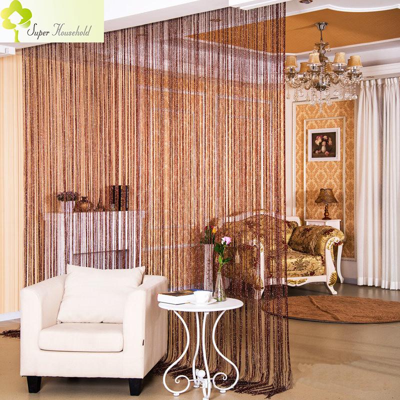 

String Curtain For Living Room Door Curtains Yarn Silver Thread Filament Curtains Window Treatments Home 13Colors 1m*2m/3m*2.8m, Color 3