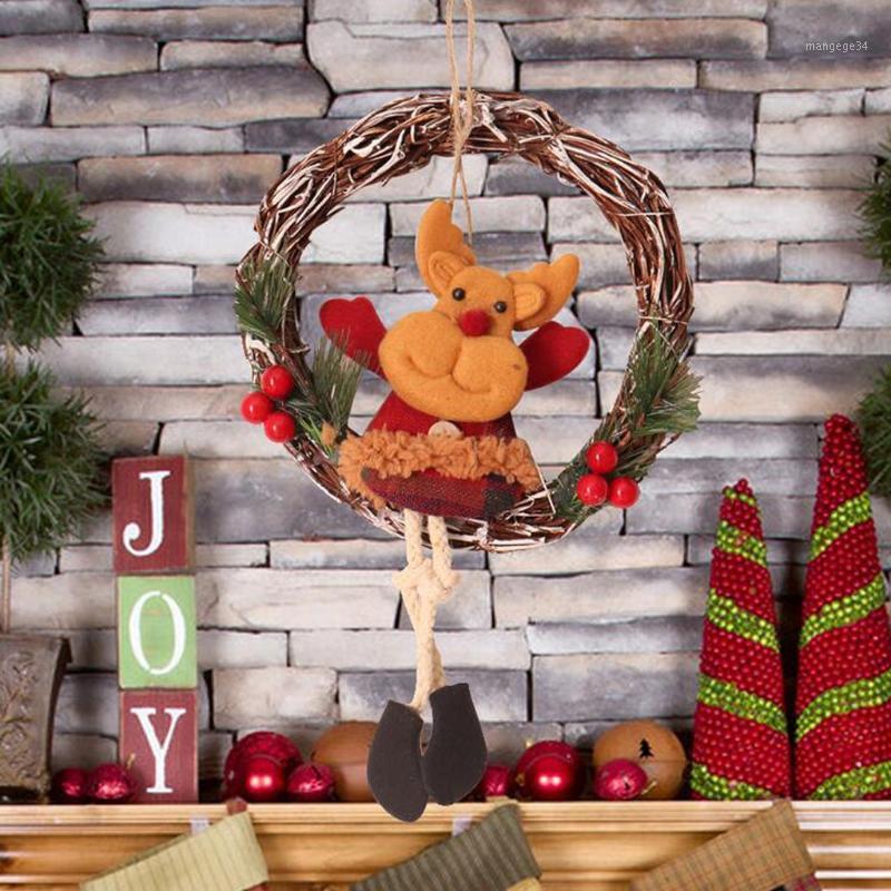 

Christmas Rattan Ring Pendant Decoration Maple Garland Rattan Artificial Fall Wreath Front Door Home Decor Thanksgiving1