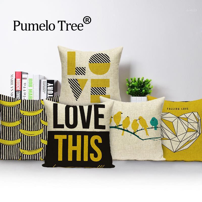 

Geometric patterns cushion nordic yellow wave decorative pillow Dropshipping cushion cover line cushions home decor pillow cover1, L579-19