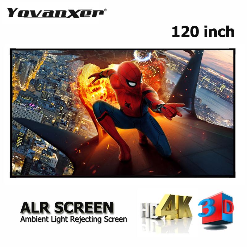 

High Class Anti-Light Projector Screens 120 Inches 16:9 PVC Grey Crystal Slim Frame ALR Projection