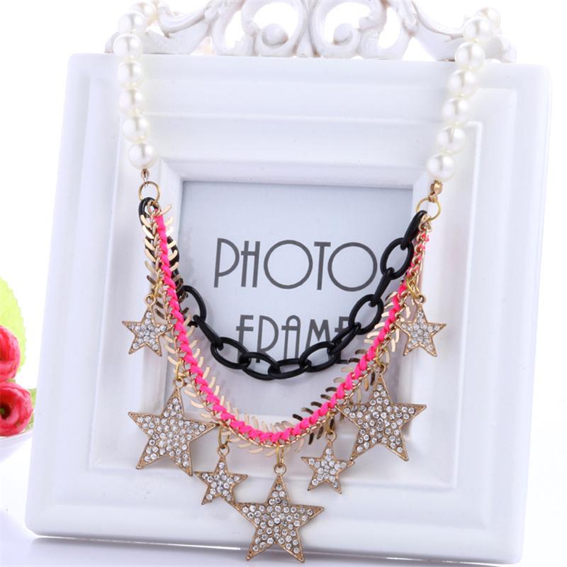 

Bohemia Crystal Star Tassel Pendant Necklaces for Women Party Jewelry Accessories