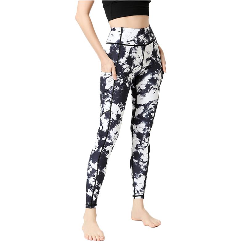 

New style yoga pants women' pocket high waist hip lifting yoga pants printed leggings women' exercise, Yh263