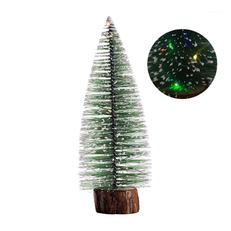 

Mini Christmas Tree with White Cedar Standing LED Light Desktop Small Ornaments Decoration For Home Xmas 634E1