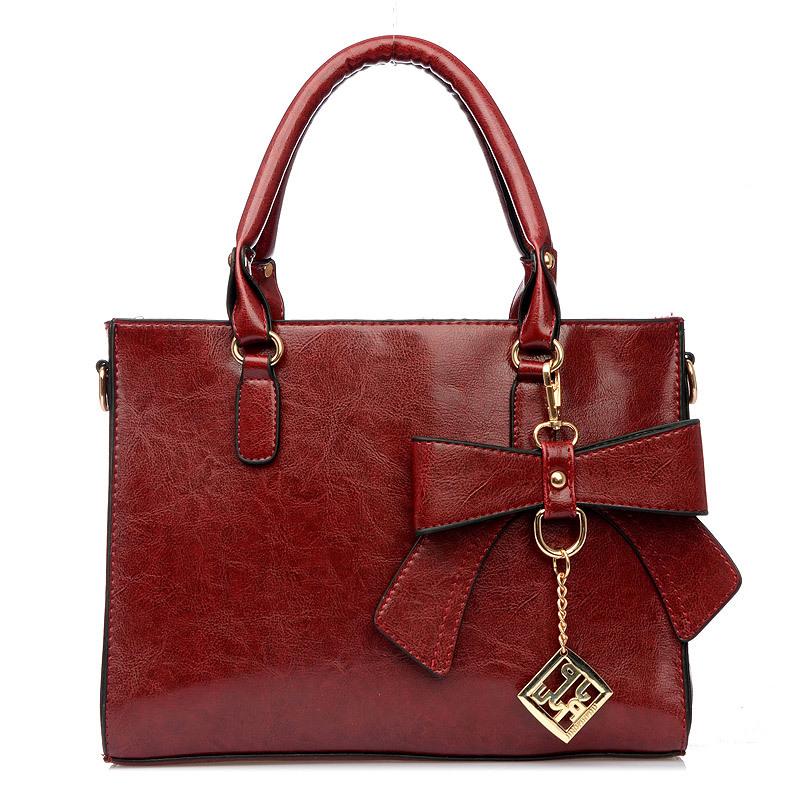 

2021 Women's Retro Shoulder Bag Bowknot Portable Messenger Bag Large Capacity Female Luxury Handbags Women Bags Designer, Black