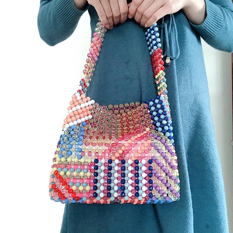 

Evening Bags Elegant Beading Pearl Women Handbags Ladies Fashion Party Crossbody Girls Purse Casual Beaded Chain Messenger