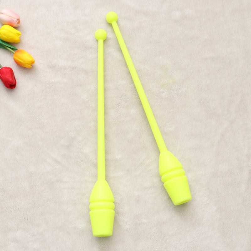 

1 Pair Artistic Gymnastics Stick Rhythmic Gymnastics Stick Dancing Sports Fitness Equipment for Children Adults (Yellow