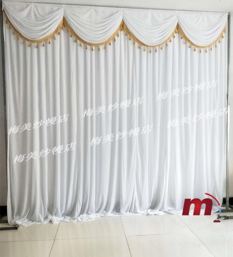 

Ice silk Velvet fabric wedding backdrop with swags and tassel drape curtain for wedding stage event party birthday decoration