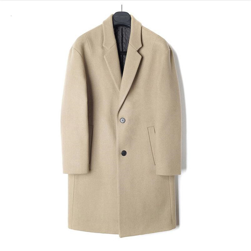 

2021 Men's Autumn Trench Man New Male Thick Coat Outerwear Jacket Plus Size 3xl A4086 YJKJ, Black